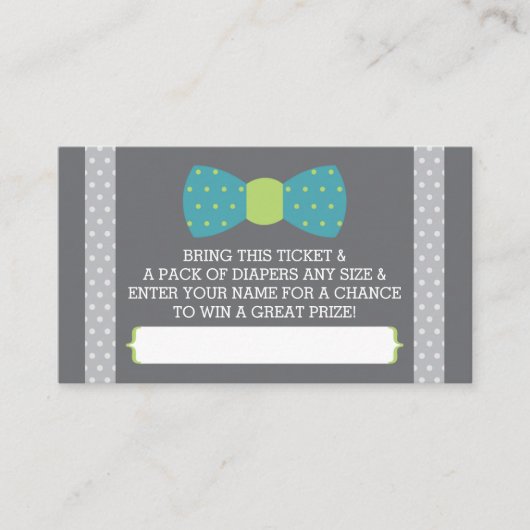 Carte D'accompagnement Billet Petit Déposeur, Turquoise, Lime, Gris (Devant)