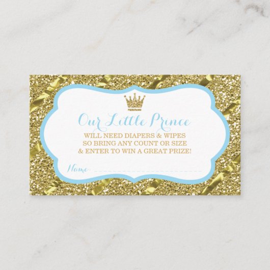 Carte D'accompagnement Billet Petit Prince Diaper Raffle, Parties scintil (Devant)