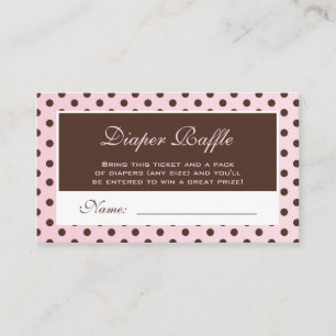 Carte D'accompagnement Billet pois rose et Brown pois de plongée