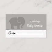 Carte D'accompagnement Billet rabat à couches pour éléphants gris et blan (Dos)