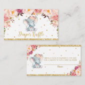 Carte D'accompagnement Billet rabat au Baby shower floral éléphant (Devant / Derrière)