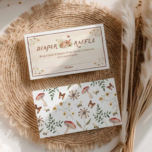 Carte D'accompagnement Billet rabat au Baby shower forestier