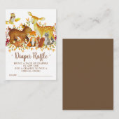 Carte D'accompagnement Billet rabat au Baby shower forestier (Devant / Derrière)