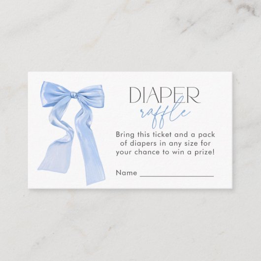 Carte D'accompagnement Billet rabat Baby shower Bleu Bow (Devant)