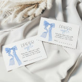 Carte D'accompagnement Billet rabat Baby shower Bleu Bow