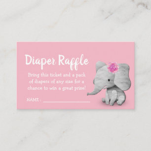Carte D'accompagnement Billet rabat Baby shower fille éléphant