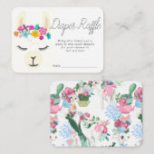 Carte D'accompagnement Billet rabat baby shower | Llama (Devant / Derrière)
