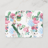 Carte D'accompagnement Billet rabat baby shower | Llama (Dos)