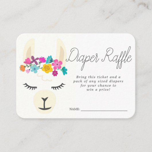 Carte D'accompagnement Billet rabat baby shower | Llama (Devant)