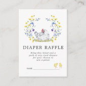 Carte D'accompagnement Billet rabat baby shower | Poulets floraux (Devant)