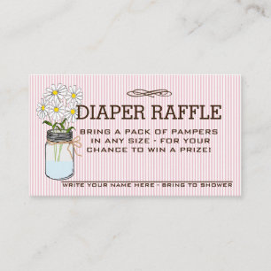 Carte D'accompagnement Billet rabat Baby shower rose et Brown