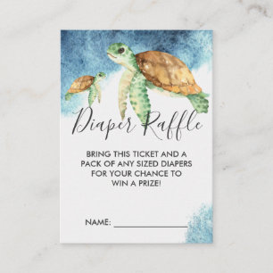 Carte D'accompagnement Billet rabat baby shower   Tortue marine