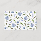 Carte D'accompagnement Billet rabat bleu floral (Dos)