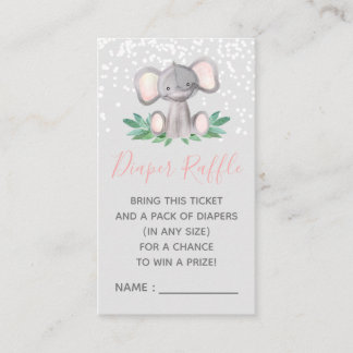 Carte D'accompagnement Billet rabat fille Baby shower éléphant