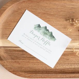 Carte D'accompagnement Billet Raffle de la couche de la montagne verte
