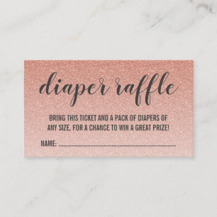 Carte D'accompagnement Billet rose de tombola de couche-culotte d'Ombre