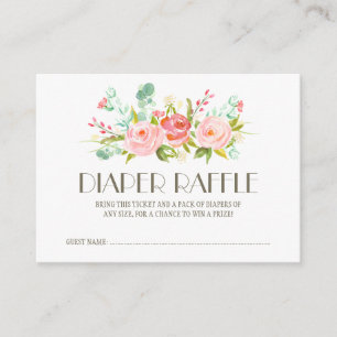 Carte D'accompagnement Billet rose Jardin Bébé Repas de couches