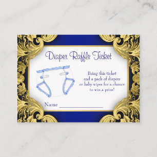 Carte D'accompagnement Billet Royal Blue Gold Bébé Raffle