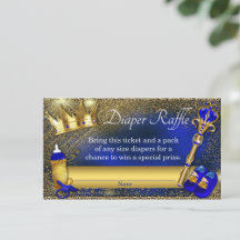 Billet Royal Blue Gold Prince Diaper Raffle