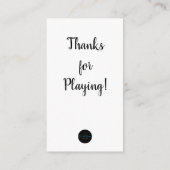 Carte D'accompagnement Billet Safari Wipes Raffle Name (Dos)