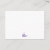 Carte D'accompagnement Billet simple Baby shower de roussettes, Baleine (Dos)