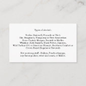 Carte D'accompagnement Billet stock Fête des mariées Bar - Simple (Dos)