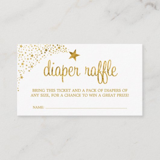 Carte D'accompagnement Billet Twinkle Little Star Faux Gold Diaper (Devant)