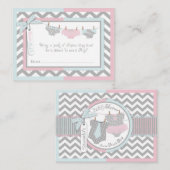 Carte D'accompagnement Billet Twins Cravate Tutu Diaper Raffle (Devant / Derrière)