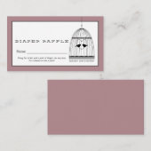 Carte D'accompagnement Billet vintage Coeur Birdcage Bébé Refle (Devant / Derrière)