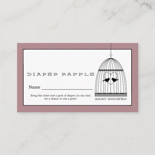 Carte D'accompagnement Billet vintage Coeur Birdcage Bébé Refle (Devant)