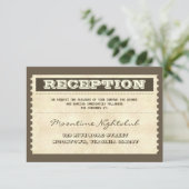 Carte D'accompagnement billet vintage mariage conception réception ancien (Debout devant)