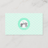 Carte D'accompagnement Billets Blue Chevron Elephant Déchets #330 (Dos)