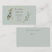 Carte D'accompagnement Billets de Fête des mariées à l'aquarelle verte Sa (Devant / Derrière)