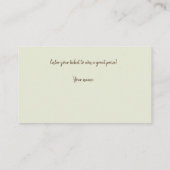 Carte D'accompagnement Billets de Fête des mariées à l'aquarelle verte Sa (Dos)