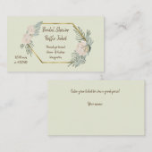 Carte D'accompagnement Billets de Fête des mariées à l'aquarelle verte Sa (Devant / Derrière)