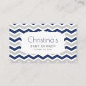 Carte D'accompagnement Billets de rabat de Baby shower bleu marine (Dos)