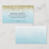 Carte D'accompagnement Billets de rabat de couches Baby shower or et bleu (Devant / Derrière)