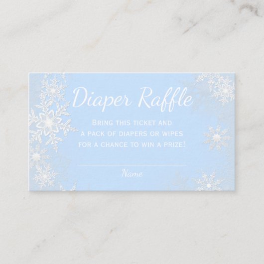 Carte D'accompagnement Billets de rabat de couches Blue Snowflake (Devant)