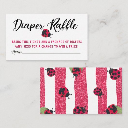 Carte D'accompagnement Billets de roussettes de la couche de Ladybug (Devant / Derrière)