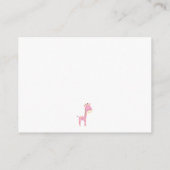Carte D'accompagnement Billets de rousseur baby shower avec Giraffe rose (Dos)