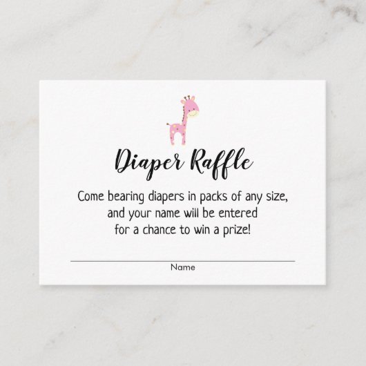 Carte D'accompagnement Billets de rousseur baby shower avec Giraffe rose (Devant)