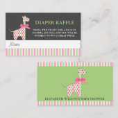 Carte D'accompagnement Billets de rousseur Baby shower fille Giraffe (Devant / Derrière)