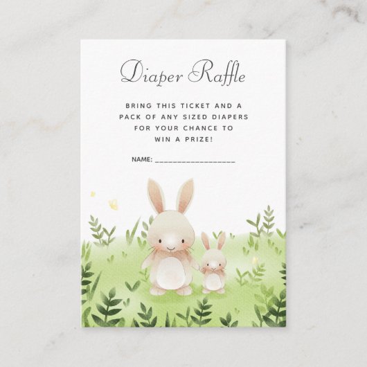 Carte D'accompagnement Billets de rousseur baby shower | Petit Lapin (Devant)