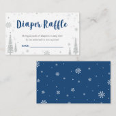 Carte D'accompagnement Billets de rousseur de couches | Baby shower d'hiv (Devant / Derrière)