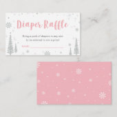 Carte D'accompagnement Billets de rousseur de couches | Baby shower d'hiv (Devant / Derrière)