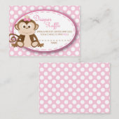 Carte D'accompagnement Billets de rousseur de singe-Bébé fille (Devant / Derrière)