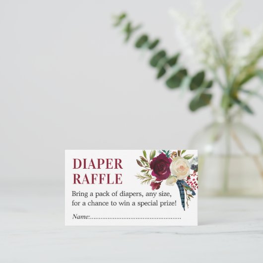 Carte D'accompagnement Billets de rousseur Marsala Diaper, Baby shower Ma (Debout devant)