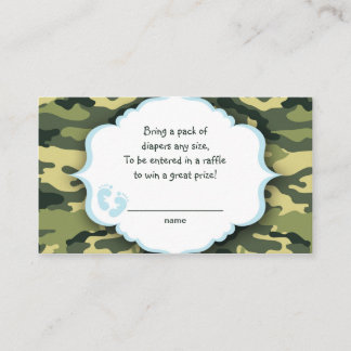 Carte D'accompagnement Billets de tombola Blue et Green Camo ou insérer d