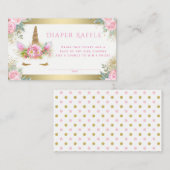 Carte D'accompagnement Billets de tombola couche licorne visage (Devant / Derrière)
