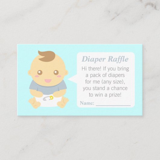 Carte D'accompagnement Billets de tombola de couche pour bébé garçon Cute (Devant)